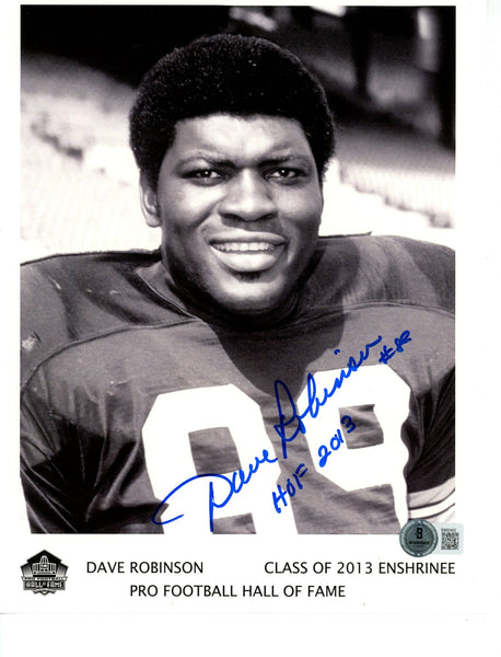 Dave Robinson Autographed/Signed Green Bay Packers 8x10 Photo Beckett 59517