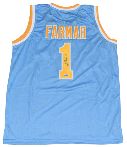JORDAN FARMAR AUTOGRAPHED UCLA BRUINS #1 BLUE BASKETBALL JERSEY UDA