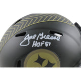 Joe Greene Autographed Pittsburgh Steelers 25 STS Mini Helmet HOF Beckett 54277