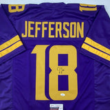 Autographed/Signed JUSTIN JEFFERSON Minnesota Color Rush Football Jersey JSA COA