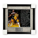 Magic Johnson & Larry Bird Signed Auto Photo Framed Story Inscription Steiner