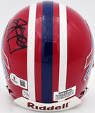 Jim Kelly Autographed Buffalo Bills Red Mini Helmet Beckett BAS QR #BS30080