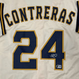 Brewers Catcher WILLIAM CONTRERAS Signed Custom Replica Cream Jersey AUTO - BAS