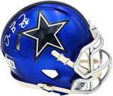 DEZ BRYANT AUTOGRAPHED COWBOYS FLASH BLUE SPEED MINI HELMET BECKETT 230222