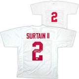 ALABAMA PATRICK SURTAIN II AUTOGRAPHED WHITE JERSEY BECKETT WITNESS 213092