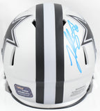 Luke Schoonmaker Autographed Dallas Cowboys Rave Speed Mini Helmet - Prova *Blue