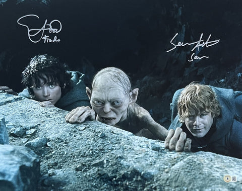 Sean Astin Elijah Wood Signed Lord of the Rings 16x20 Photo Beckett 42040