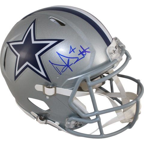 Dak Prescott Autographed Dallas Cowboys Authentic Helmet Beckett Witness 50848
