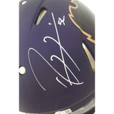Ray Lewis Autographed Baltimore Ravens Pro 24 Alt Helmet Beckett Witness 56163