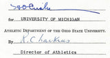 Fritz Crisler HOF Michigan Head Coach Signed/Auto Contract PSA BA198997
