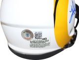 Kurt Warner Autographed/Signed St Louis Rams Lunar Mini Helmet Beckett 36327