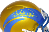Kurt Warner Autographed Los Angeles Rams Flash Mini Helmet Beckett 40502