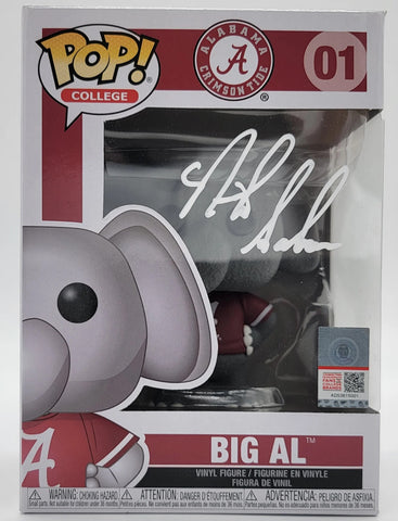 Nick Saban Autographed Alabama Crimson Tide Big AL Funko Pop Beckett Witnessed