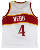 Spud Webb "1986 Dunk Champ" Signed White Pro Style Jersey BAS Witnessed