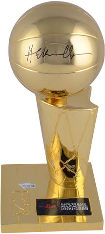 Hakeem Olajuwon Houston Rockets Autographed 12" Larry O'Brien Replica Trophy
