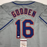Autographed/Signed Dwight Doc Gooden New York Grey Baseball Jersey JSA COA