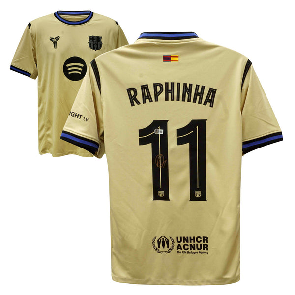 Raphinha Signed FC Barcelona Away Soccer Jersey #11 with Beckett COA