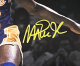 LARRY BIRD & MAGIC JOHNSON SIGNED 16X20 PHOTO CELTICS & LAKERS BECKETT 215032