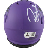 Ray Lewis Autographed/Signed Baltimore Ravens Rave Mini Helmet Beckett 49606