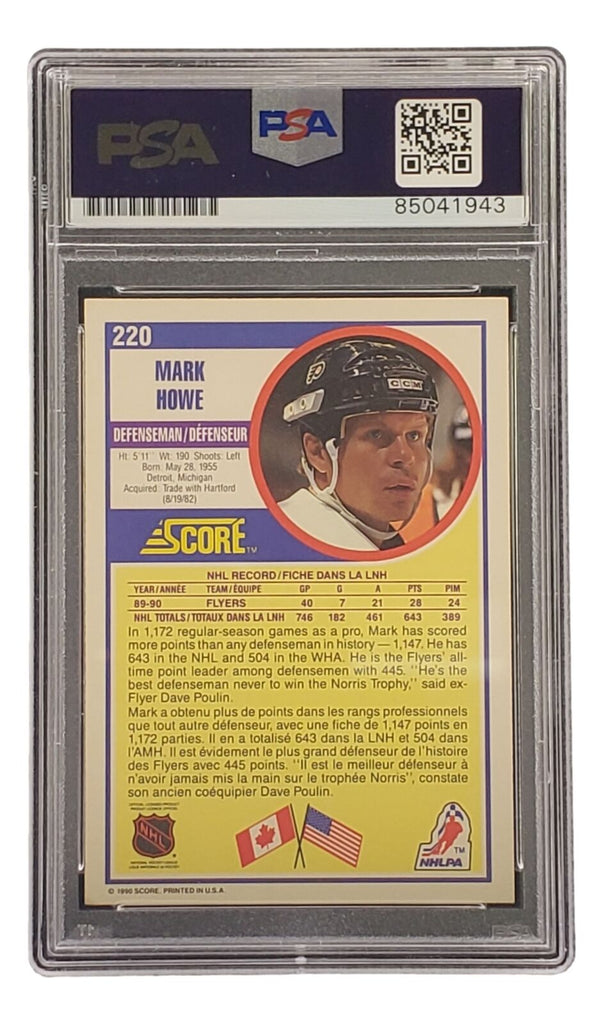 Mark Howe Signed 1991 Score #220 Philadelphia Flyers Hockey Card PSA/D ...