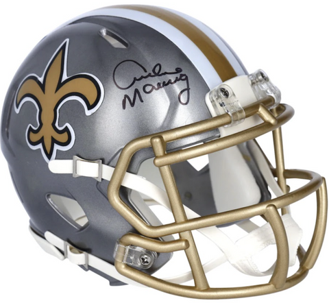 ARCHIE MANNING Autographed New Orleans Saints Mini Flash Helmet FANATICS