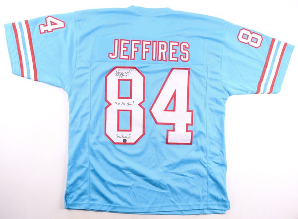 Haywood Jeffires Signed Houston Oilers Jersey 2xInscribed (Wilder Side Tag) W.R.