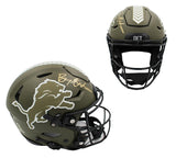 Barry Sanders Signed Detroit Lions Speed Flex Authentic Salute to Service Helmet