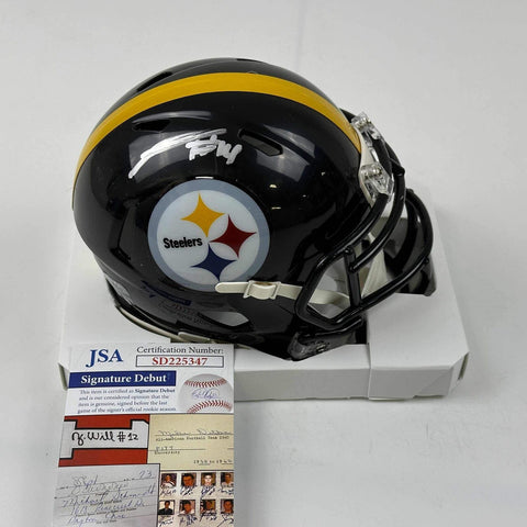 Autographed/Signed George Pickens Pittsburgh Steelers Mini Helmet JSA COA