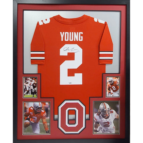 Chase Young Autographed Signed Framed Ohio State OSU Commanders Jersey FANATICS