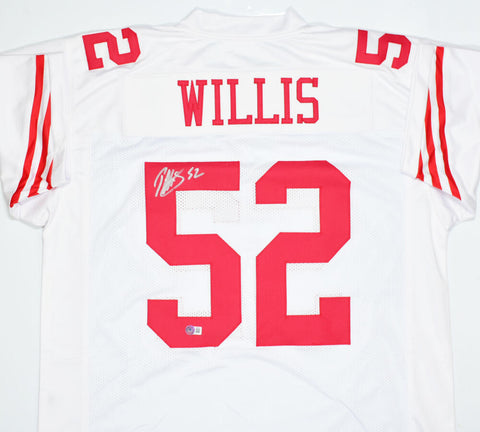 Patrick Willis Autographed White Pro Style Jersey- Beckett W Hologram *Silver