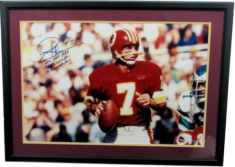 Joe Theismann Redskins Signed/Inscribed/Framed 20x30 Color Photo PSA/DNA 142140