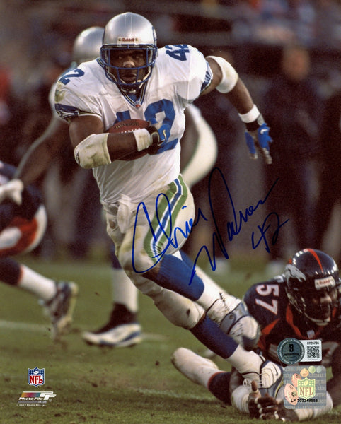 Chris Warren Autographed Seattle Seahawks 8x10 Photo PF vs Broncos Beckett 56829
