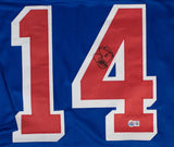 Theoren Fleury Signed New York Rangers Jersey (Beckett) 1989 Stanley Cup Champ