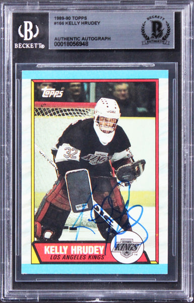 Kings Kelly Hrudey Authentic Signed 1989 Tops #166 Card BAS Slabbed 2