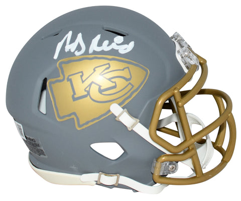 ANDY REID AUTOGRAPHED KANSAS CITY CHIEFS SLATE SPEED MINI HELMET BECKETT