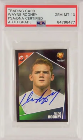 Wayne Rooney Signed 2004 Panini UEFA Euro Stickers #131 - PSA 10 Autograph