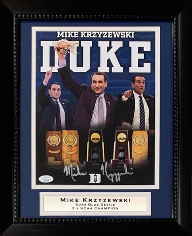 Mike Krzyzewski Autographed Duke Coach K Signed 8x10 Framed Photo JSA COA 8