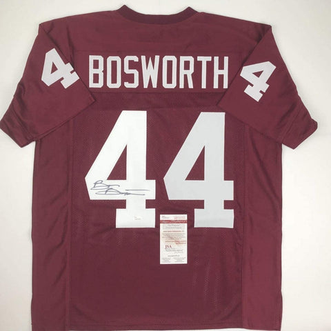 Autographed/Signed Brian Bosworth Oklahoma Red College Jersey JSA COA