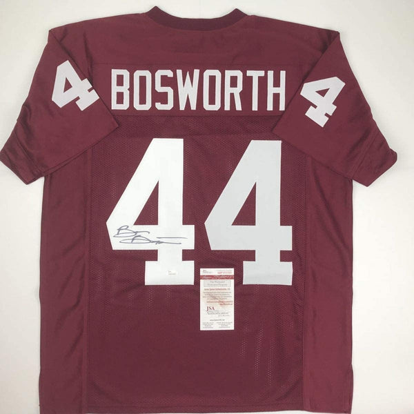 Autographed/Signed Brian Bosworth Oklahoma Red College Jersey JSA COA