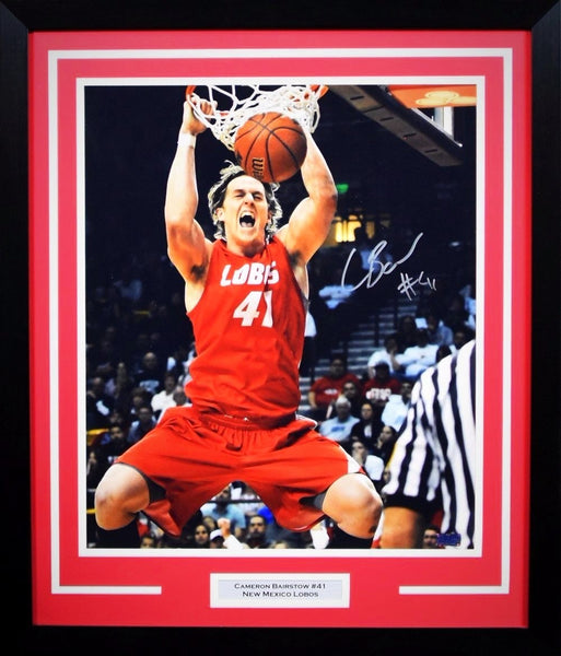 CAMERON BAIRSTOW AUTOGRAPHED NEW MEXICO LOBOS 16x20 FRAMED PHOTO COA