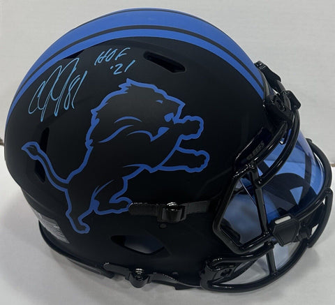 Calvin Johnson Signed Lions Pro Eclipse FS Helmet Visor HOF 21 Auto Fanatics COA