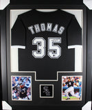 FRANK THOMAS (White Sox black TOWER) Signed Autographed Framed Jersey Beckett