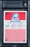 Pacers Vern Fleming Authentic Signed 1986 Fleer #33 Card BAS Slabbed