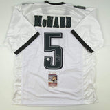 Autographed/Signed Donovan McNabb Philadelphia White Football Jersey JSA COA