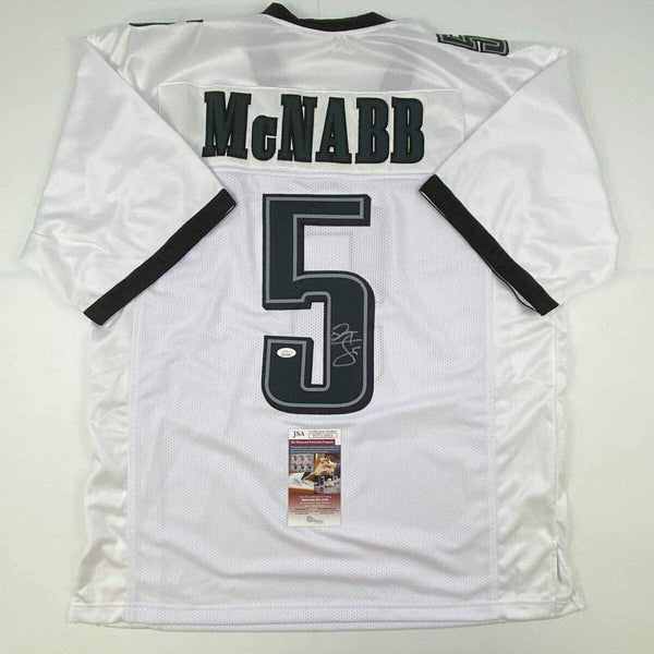 Autographed/Signed Donovan McNabb Philadelphia White Football Jersey JSA COA