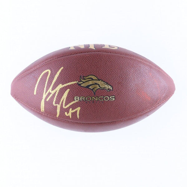 John Lynch Signed Denver Broncos Logo NFL Football (Beckett) 9xPro Bowl Safety