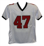 John Lynch Autographed/Signed Pro Style White XL Jersey BAS 31558