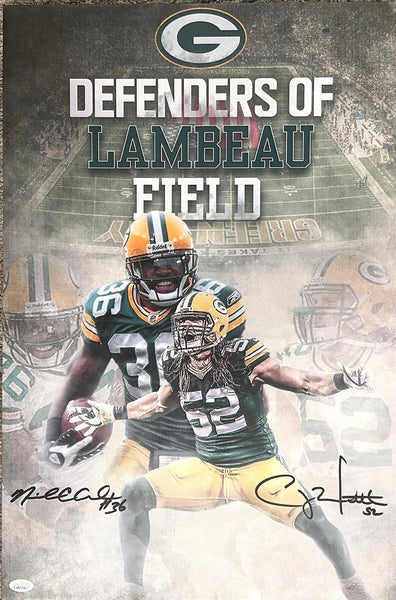 Packers CLAY MATTHEWS & NICK COLLINS Signed 16x24 Stretched Canvas AUTO - JSA