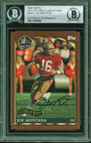 49ers Joe Montana Signed 2000 Topps Hall Of Fame Class #HOF1 Card BAS Slabbed