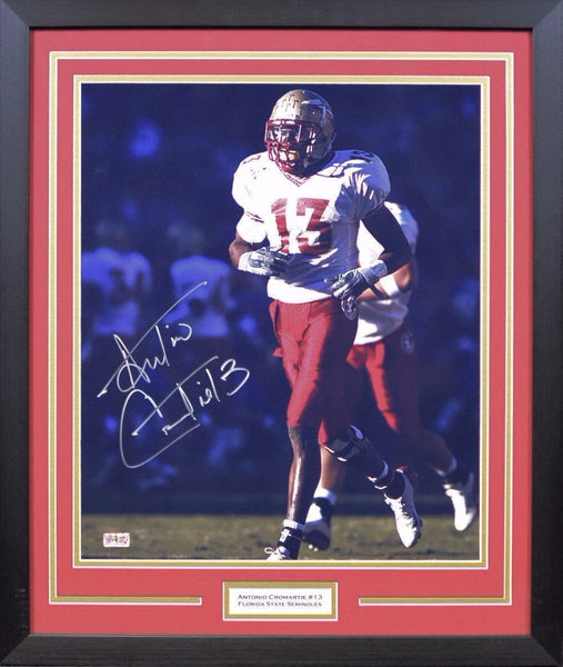 ANTONIO CROMARTIE SIGNED FLORIDA STATE SEMINOLES 16x20 FRAMED PHOTO COA